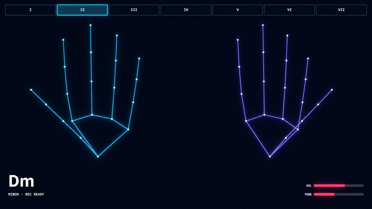 Gesture Synth left and right hand controls